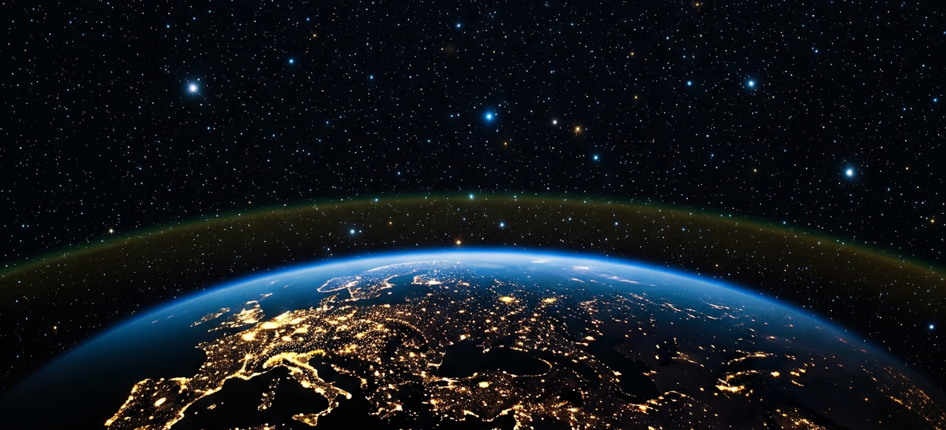 A stylized, glowing Earth